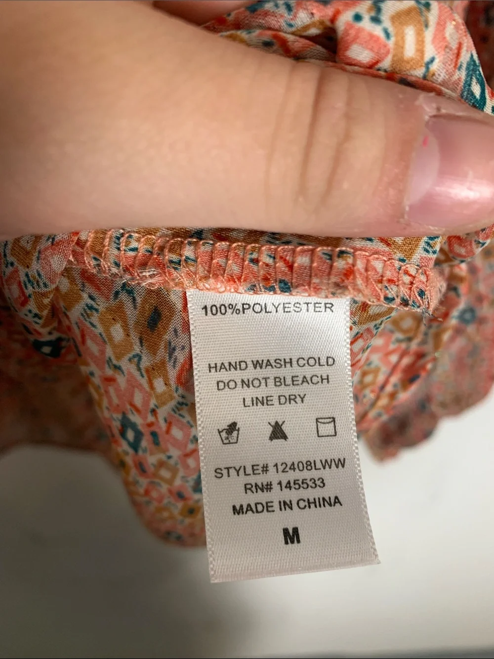W5 Peach Floral-Print Ruffle-Shoulder Blouse - Picture 3 of 6